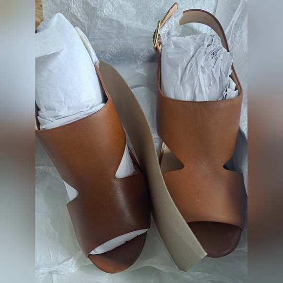 Lauren Ralph Lauren Feono Leather Peep Toe Slingback Sandals-10B - Picture 3 of 7